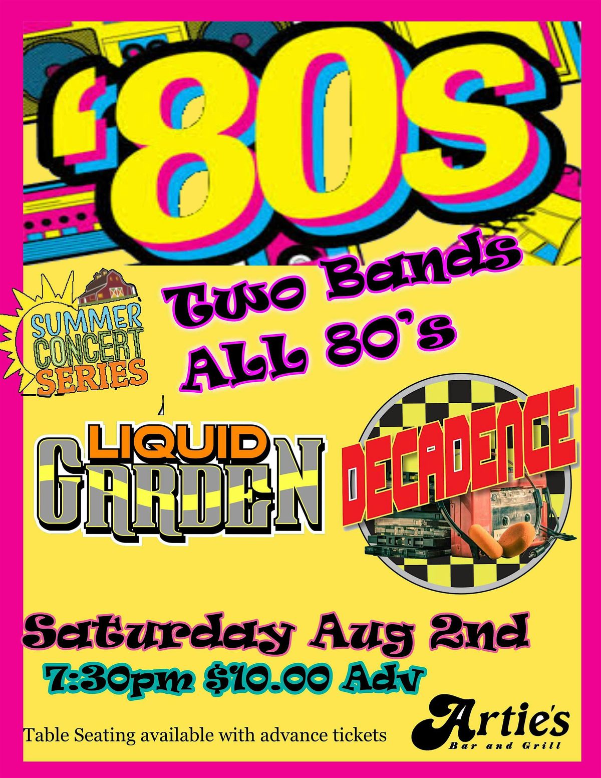 80s Party with DECADENCE and LIQUID GARDEN..ALL 80's .., 2 August | Event in Frenchtown | AllEvents