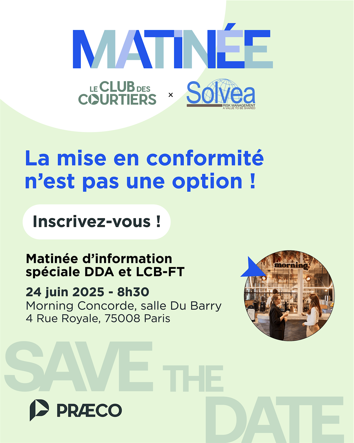 Matinée d'information DDA & LCB-FT | Praeco x Solvea, 24 June | Event in Paris | AllEvents