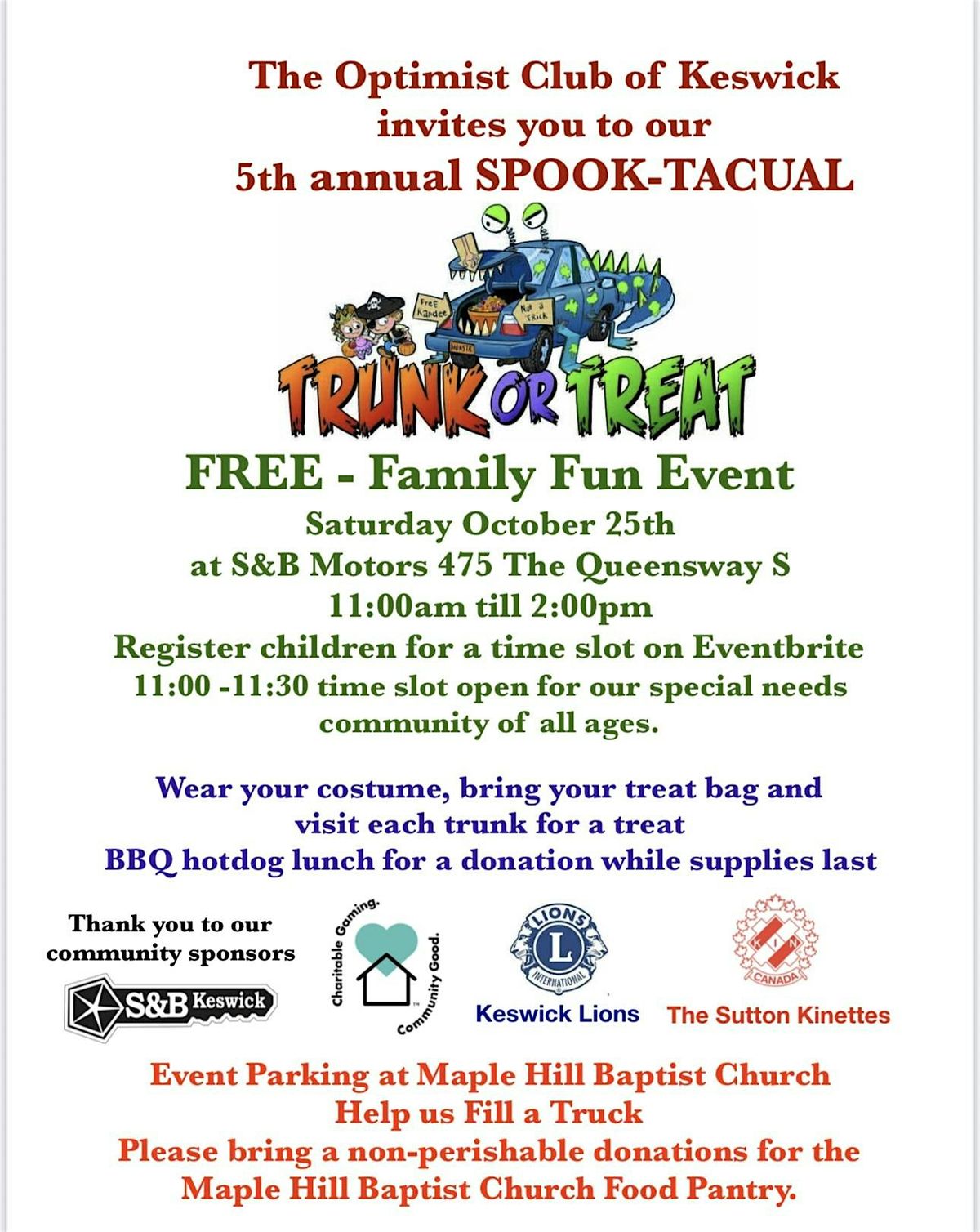 Optimist Club of Keswick Trunk or Treat Event, 25 October | Event in Georgina | AllEvents