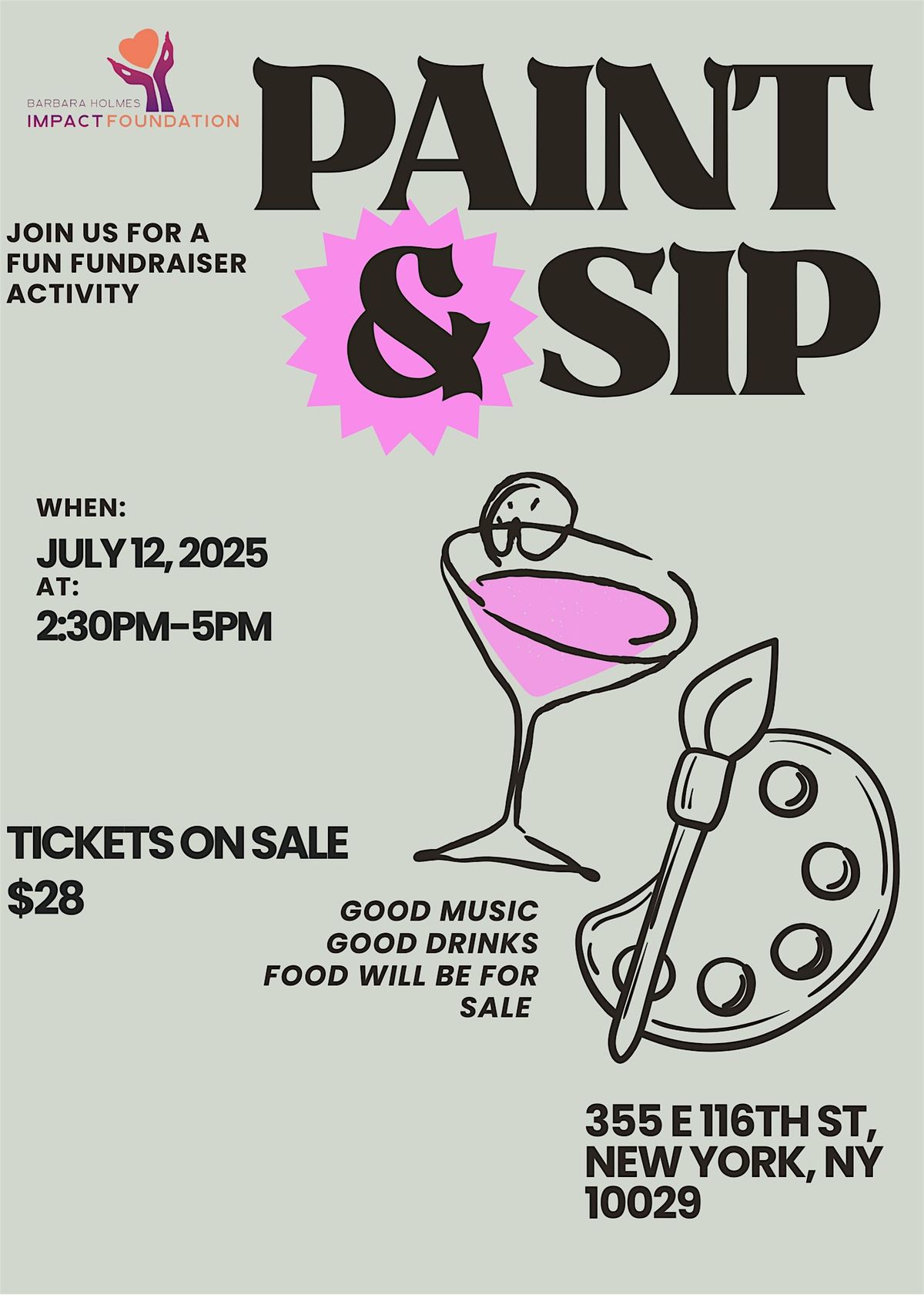 Paint & Sip Fundraiser, 12 July | Event in New York | AllEvents