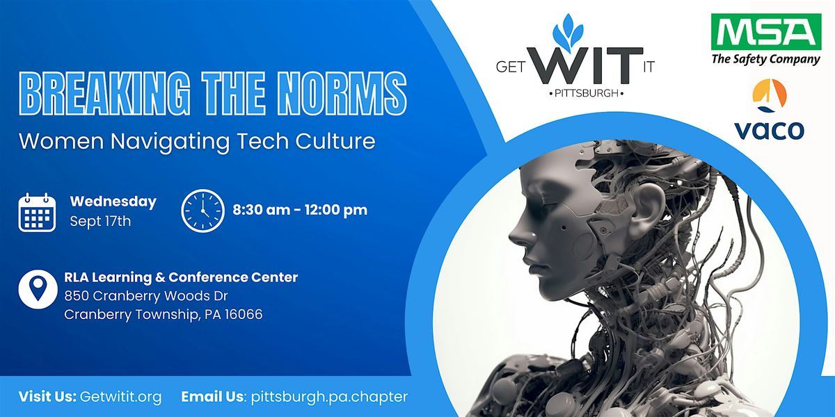getWITit Pittsburgh: Breaking the Norms: Women Navigating Tech Culture, 17 September | Event in Cranberry Township