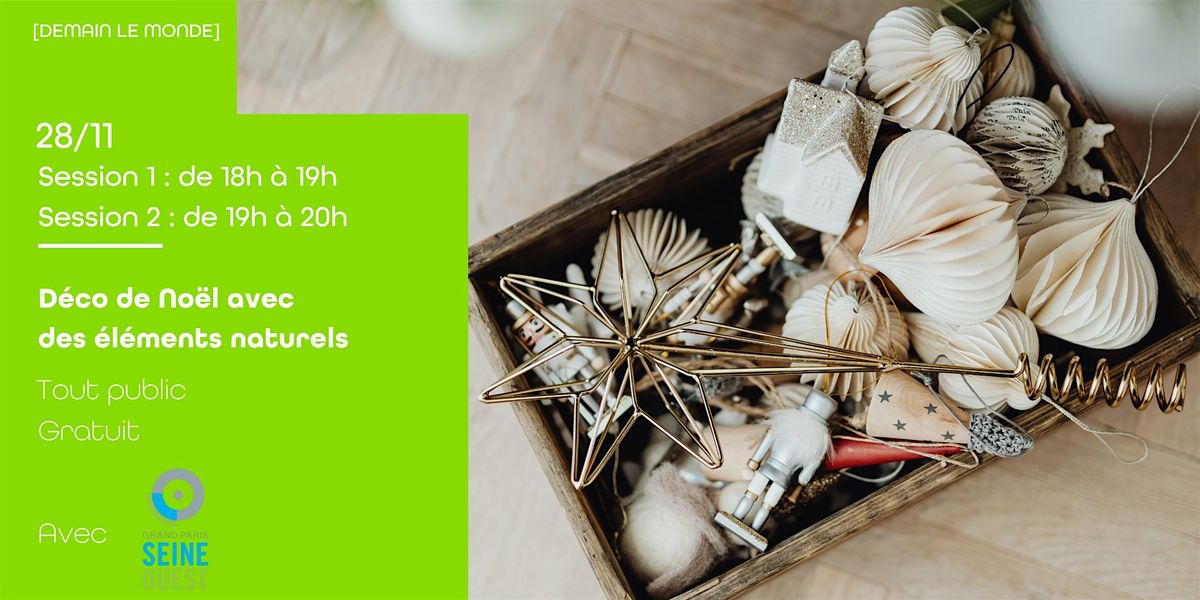 Atelier “Déco de Noël à base d’éléments naturels, 28 November | Event in Issy-les-Moulineaux | AllEvents