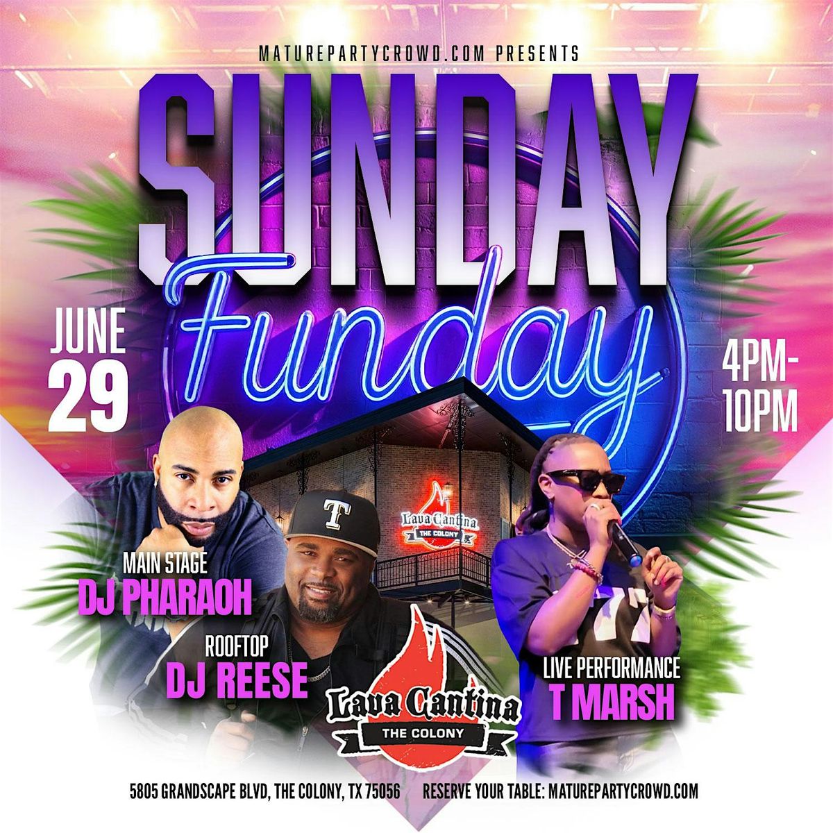 SUNDAY FUNDAY featuring T MARSH @ Lava Cantina!, 29 June | Event in The Colony | AllEvents
