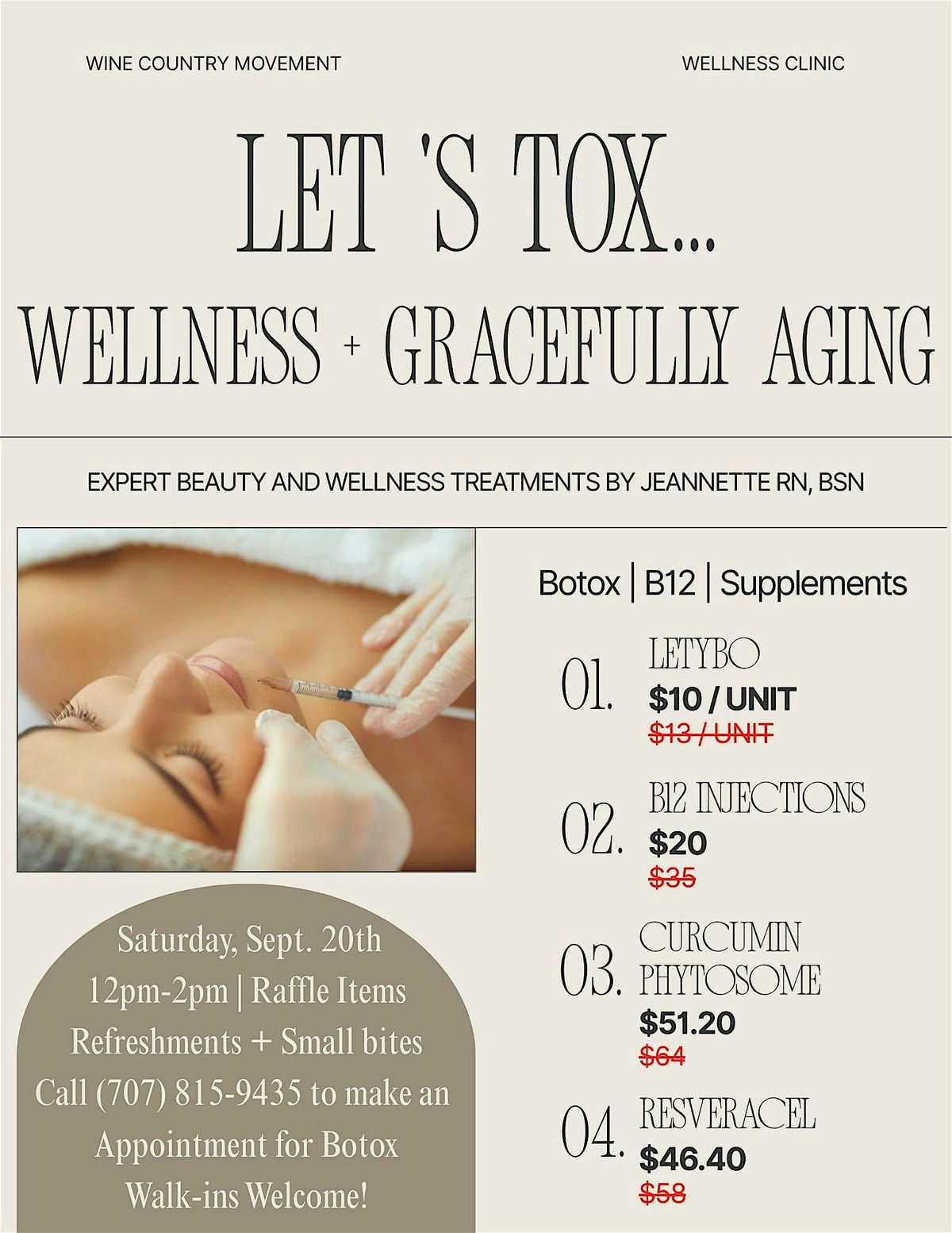 Let's TOX... Wellness + Gracefully Aging, 20 September | Event in Napa | AllEvents