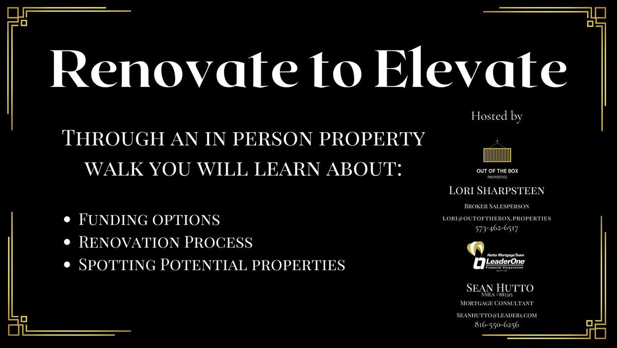 Copy of Renovate to Elevate:Rehab Loan Walk and Talk Agent Training, 17 May | Event in St. Louis | AllEvents