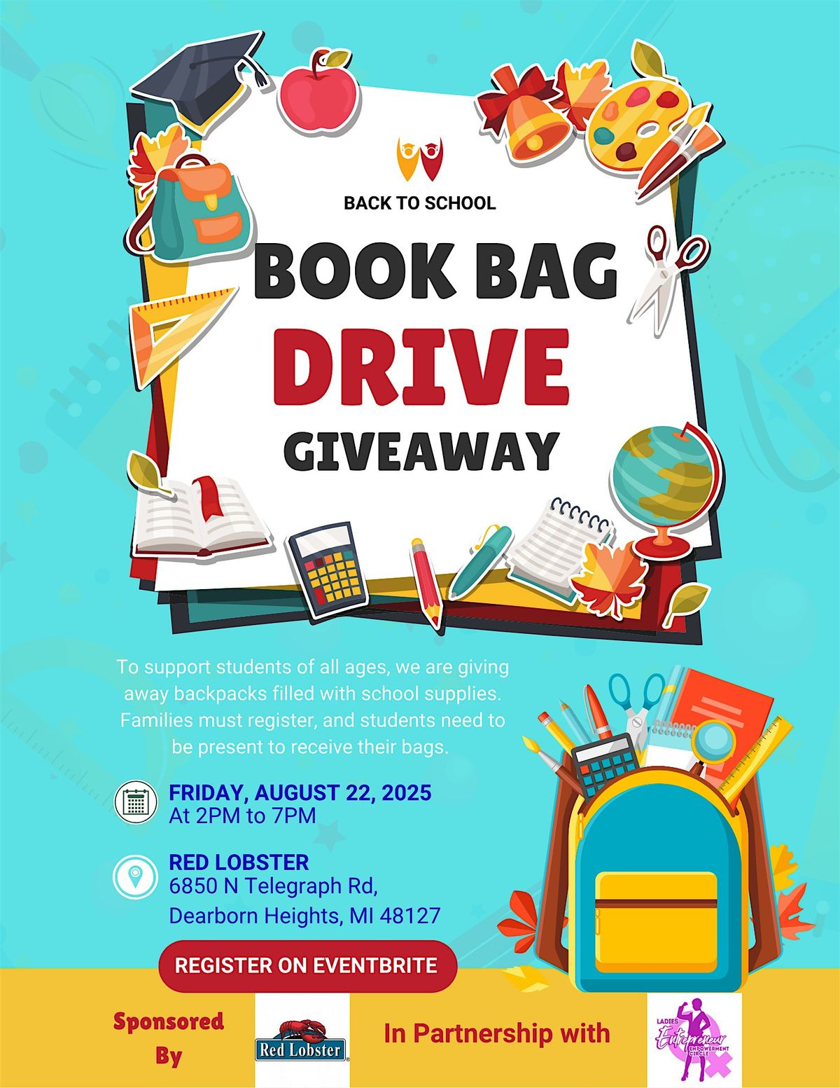 Red Lobster & LEEC Book Bag Giveaway, 22 August | AllEvents