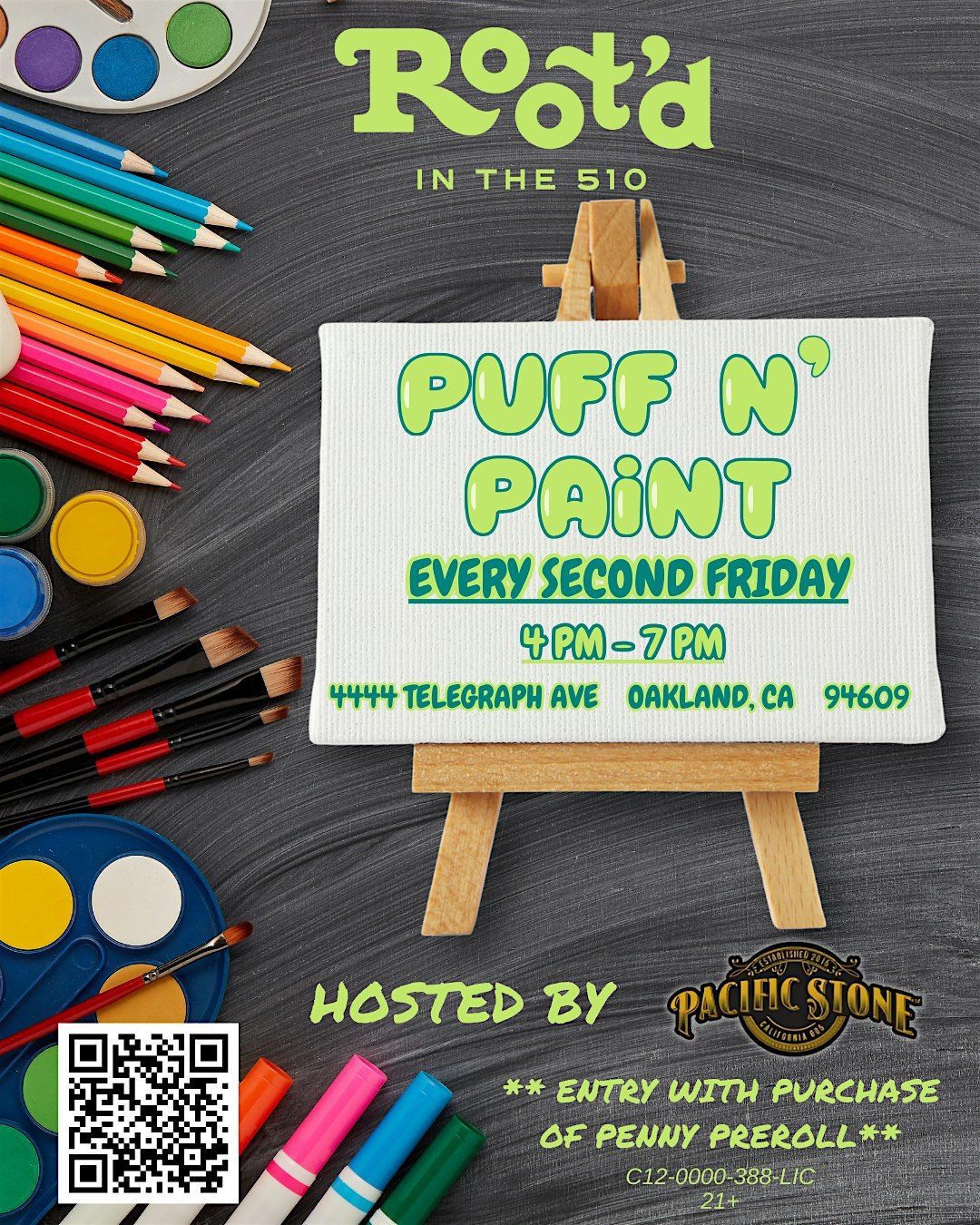 Puff and Paint with Pacific Stone at Root'd in the 510 | Event in Oakland | AllEvents
