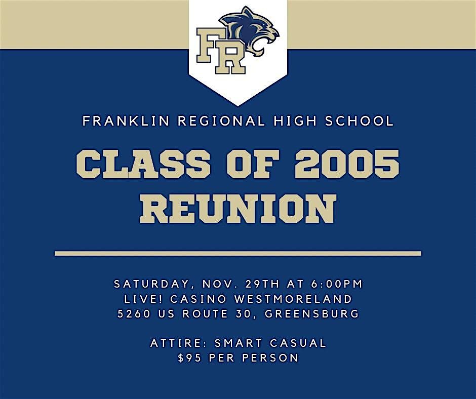 FRHS Class of 2005 20 Year Reunion, 29 November | Event in Greensburg | AllEvents