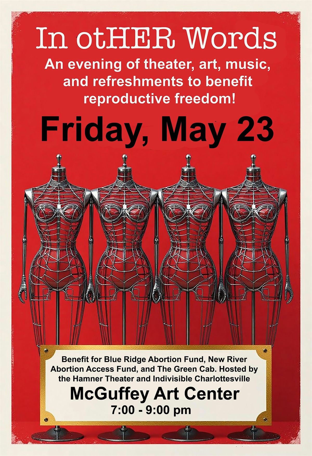 In otHER Words: Benefit for Reproductive Freedom, 23 May | Event in Charlottesville | AllEvents