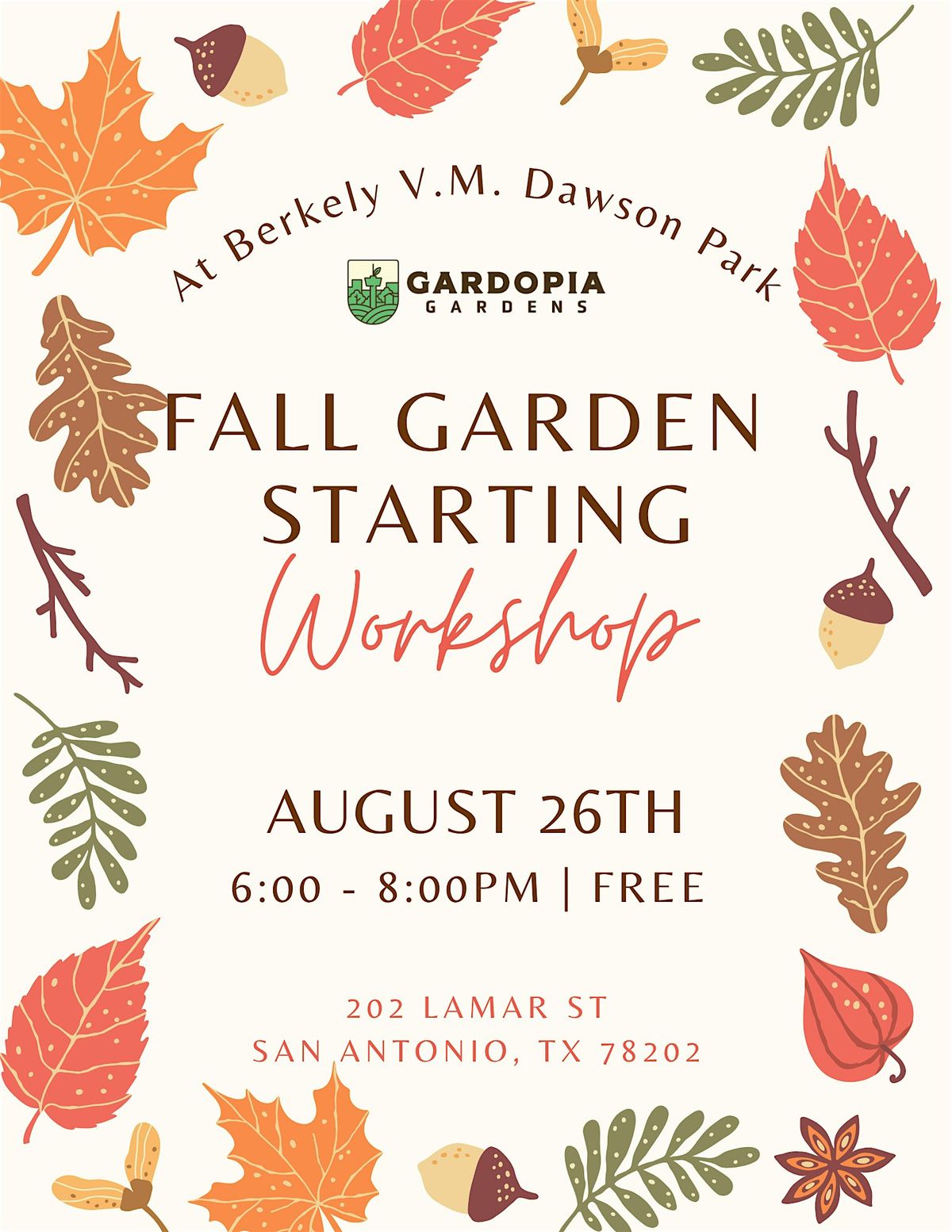 Fall Garden Starting Workshop, 13 September | Event in San Antonio | AllEvents