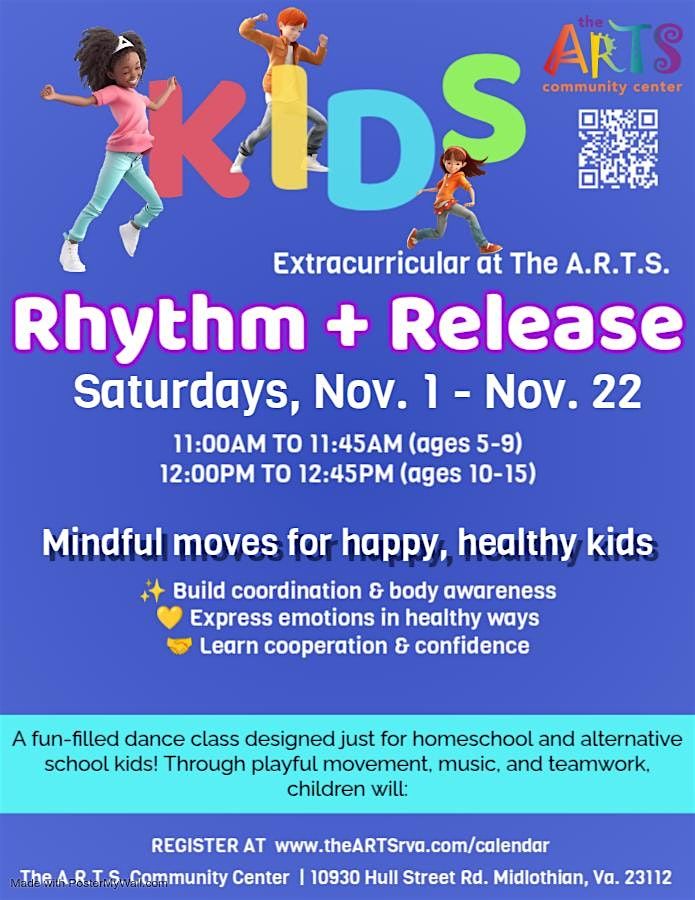 Dance It Out: RHYTHM & RELEASE (ages 10-15), 22 November | Event in Midlothian | AllEvents