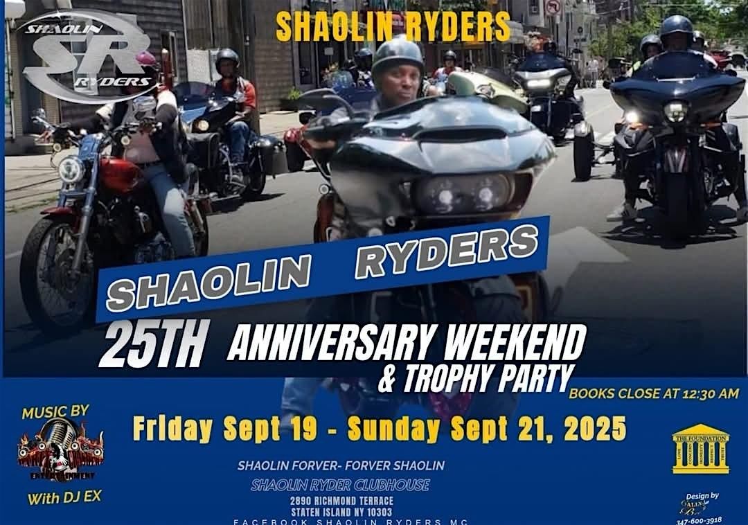 Shaolin Ryders MC 25th Anniversary & Trophy Party, 20 September | Event in Staten Island | AllEvents