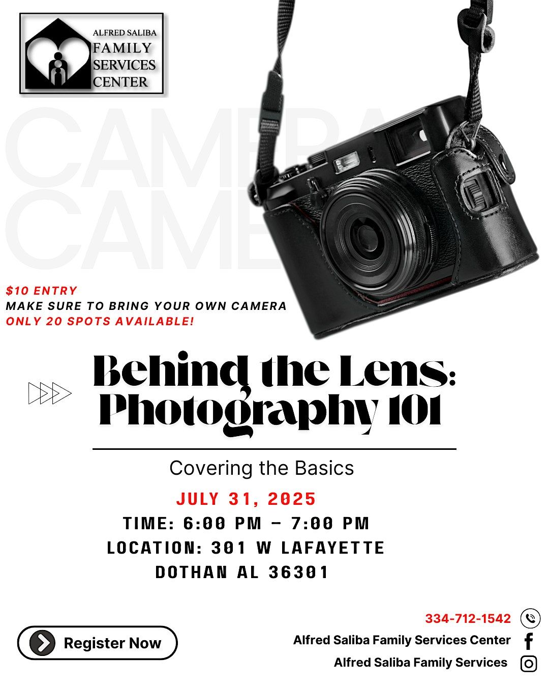 Behind the Lens: Photography 101, 31 July | Event in Dothan | AllEvents