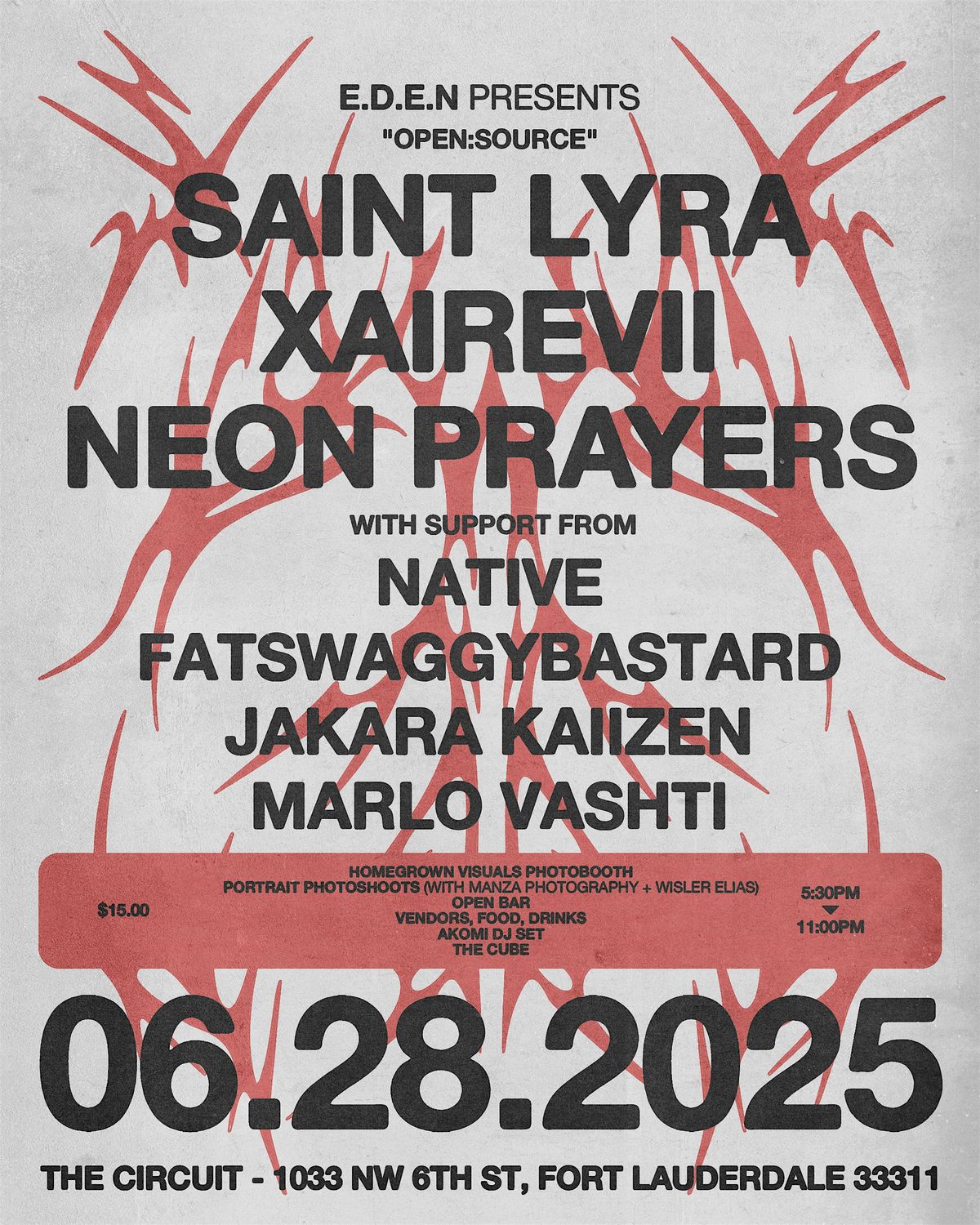 OPEN:SOURCE ft. Saint Lyra, XaireVii, Neon Prayers, and more, 28 June | Event in Fort Lauderdale | AllEvents