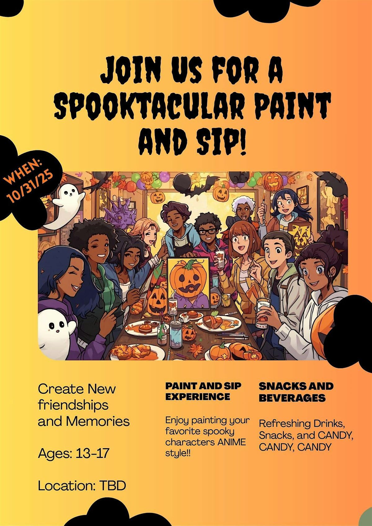 Spooktacular Teen Paint and Sip, 31 October | Event in Swansea | AllEvents