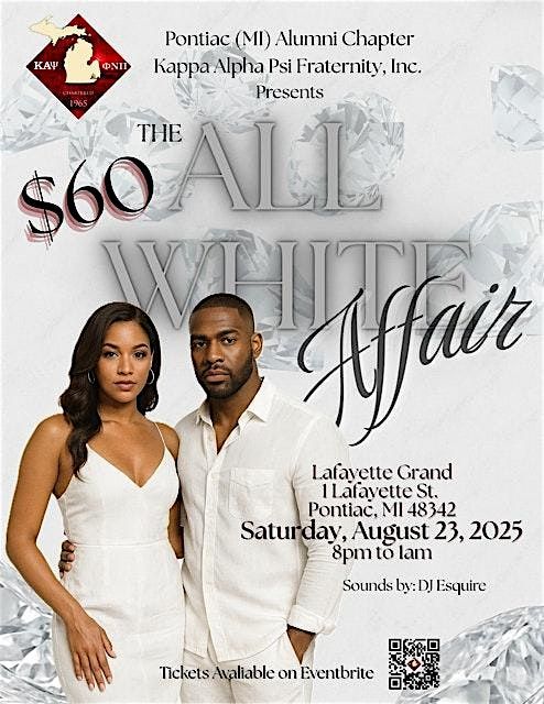 The Pontiac Alumni Chapter of Kappa Alpha Psi present the All White Affair, 23 August | Event in Pontiac | AllEvents