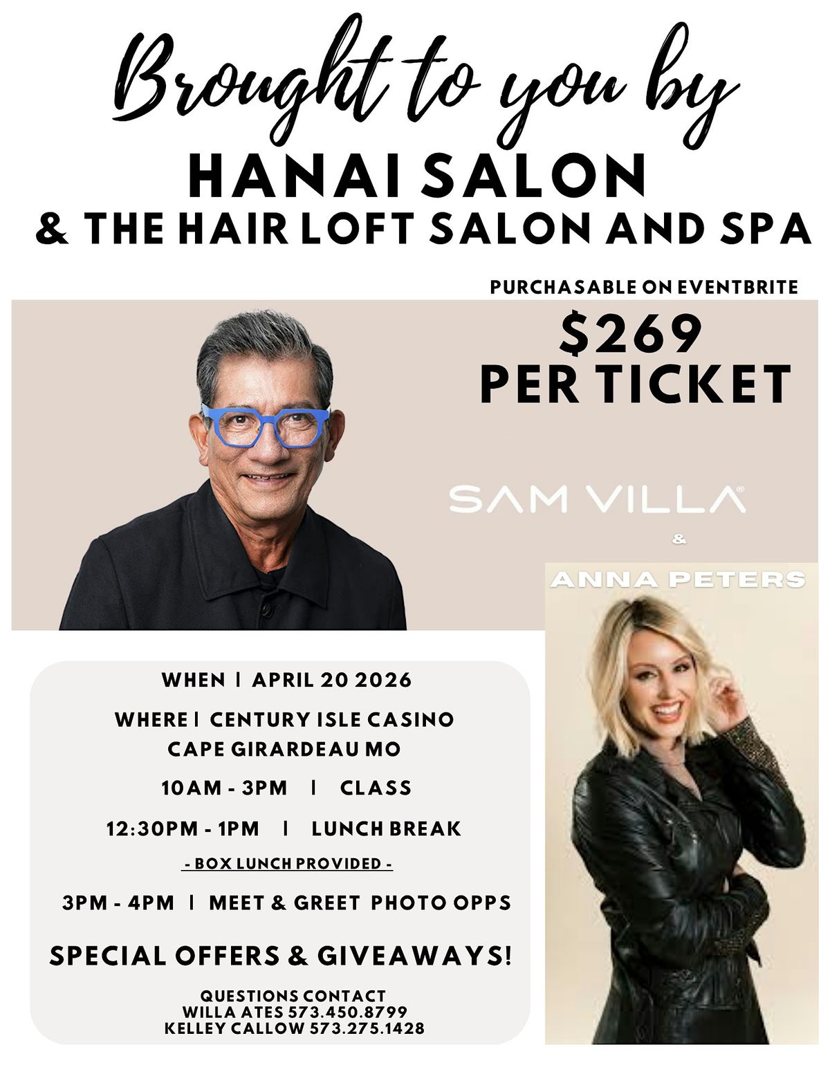 Sam Villa and Anna Peters Educational Hair Show., 20 April | Event in Cape Girardeau | AllEvents