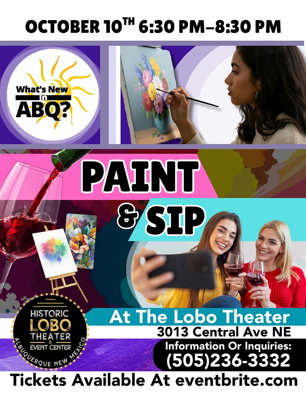 Paint & Sip at The Historic Lobo Theater, 10 October | Event in Albuquerque | AllEvents