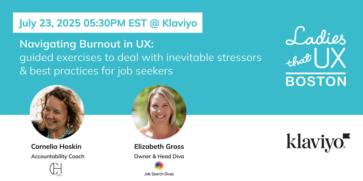 Navigating Burnout in UX, 23 July | Event in Boston | AllEvents