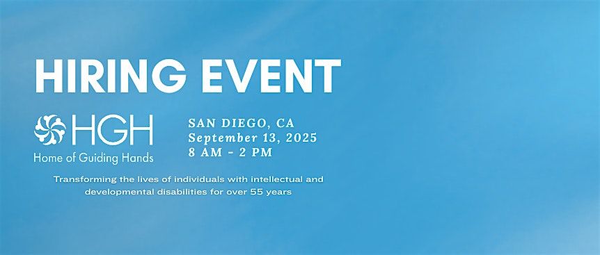 Hiring Event at Home of Guiding Hands, 13 September | Event in El Cajon | AllEvents