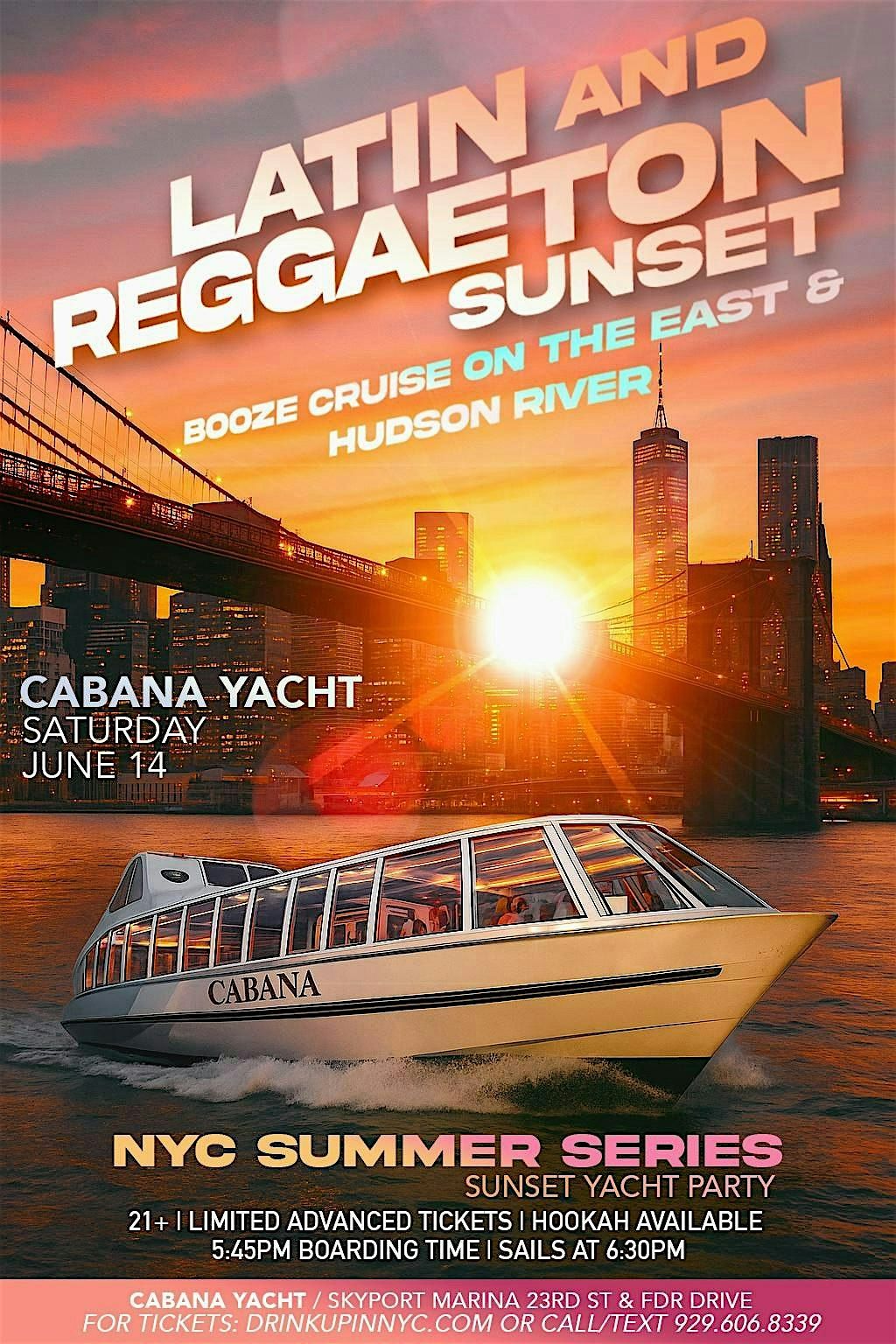 Latin & Reggaeton Sunset Booze Cruise | NYC Sunset Yacht Party, 14 June | Event in New York | AllEvents