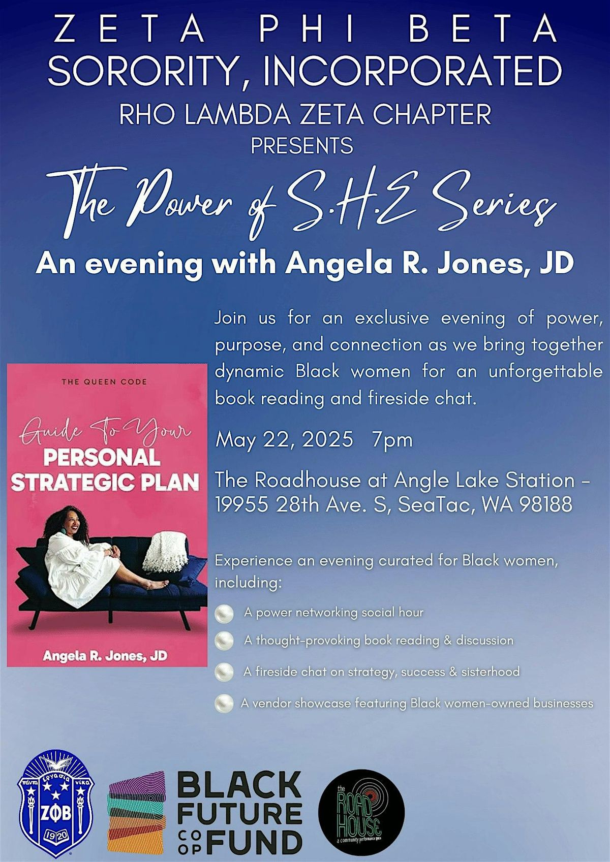 The Power of S.H.E. Series : A Night with Angela R. Jones, JD, 22 May | Event in SeaTac | AllEvents