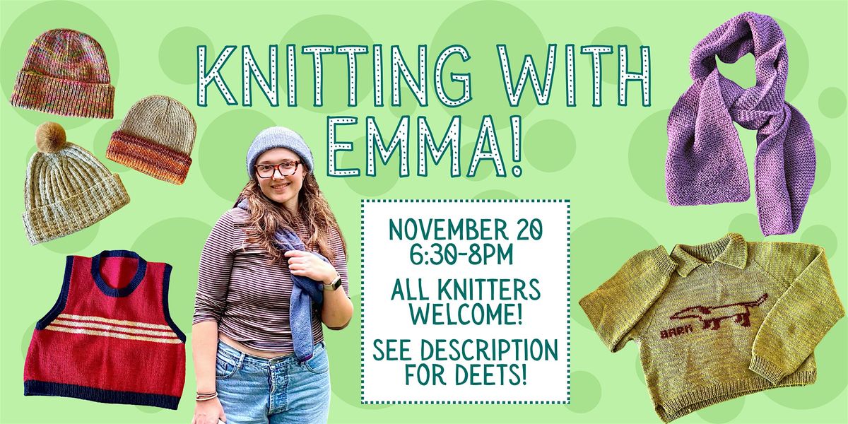 Knitting With Emma -- Knitting Workshop For All!, 20 November | Event in Webster Groves | AllEvents
