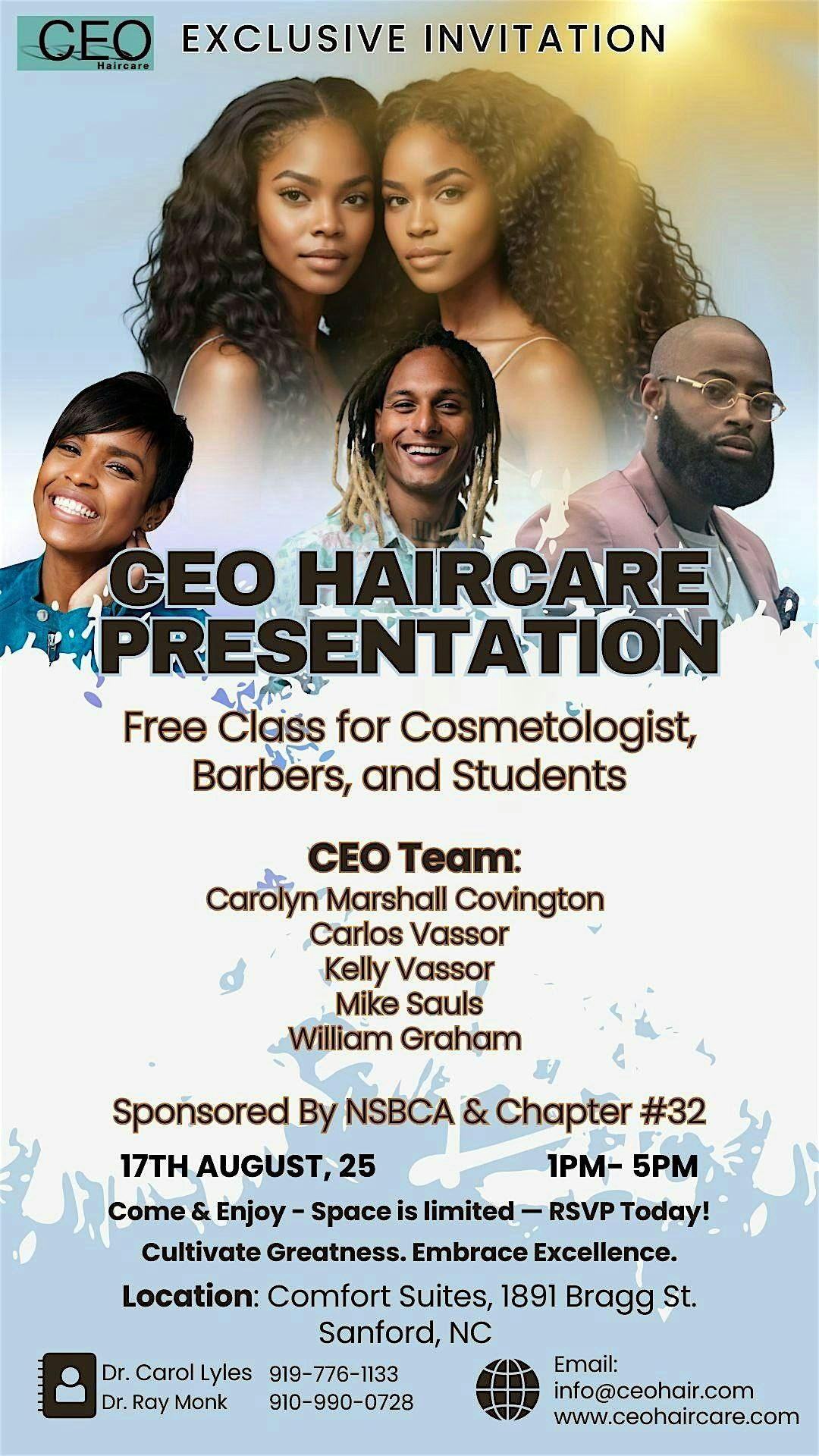 CEO Haircare Presentation _ Exclusive Educational Event, 17 August | Event in Sanford | AllEvents