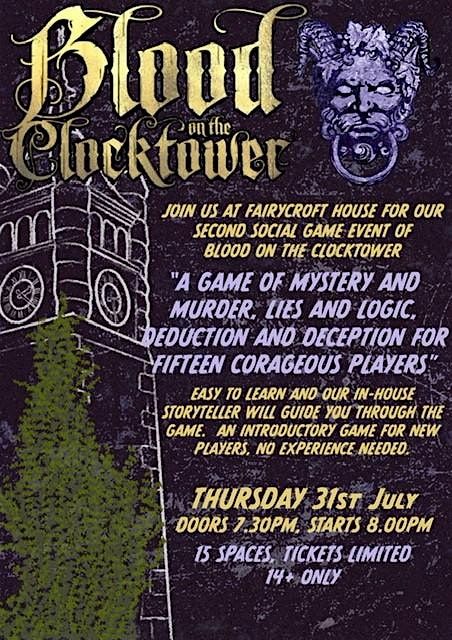 Blood on the Clocktower, 31 October | Event in Saffron Walden | AllEvents