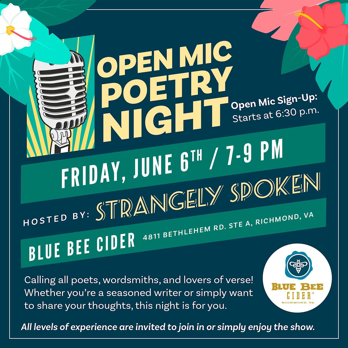 Strangely Spoken: A Night of Open Mic Poetry, 6 June | Event in Richmond | AllEvents