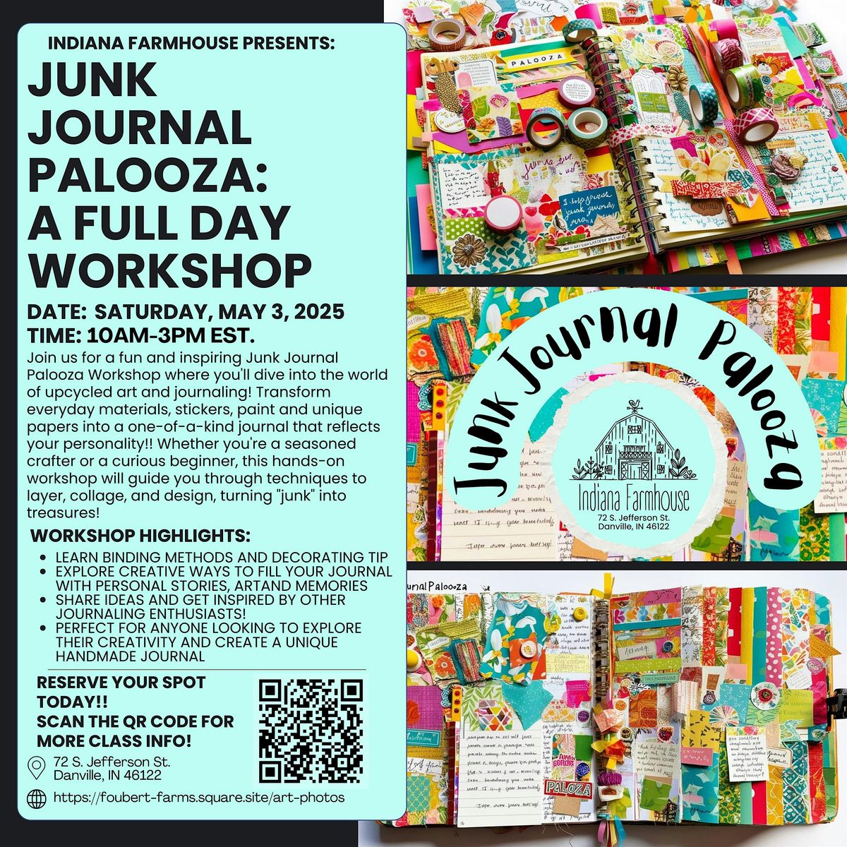 Junk Journal Palooza, Indiana Farmhouse, Danville, 3 May 2025 | AllEvents