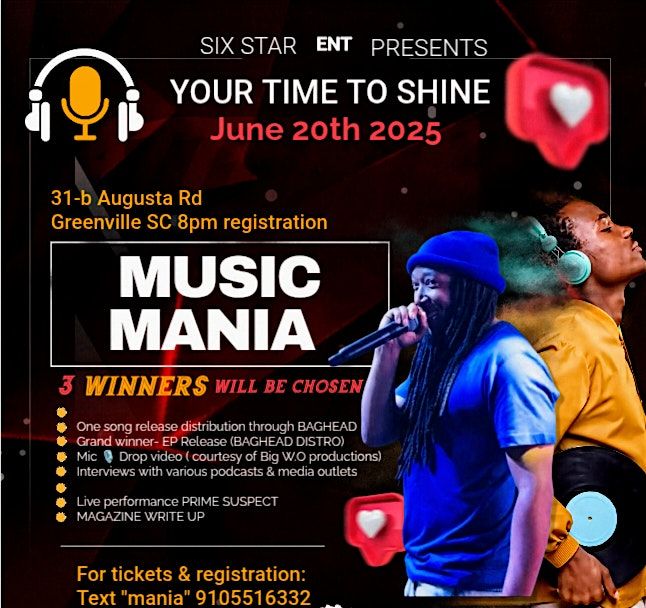 Music Mania, 20 June | Event in Greenville | AllEvents