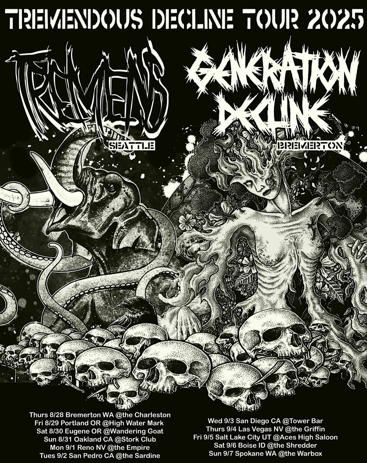 TREMENS, GENERATION DECLINE, COTTONMOUTH, 6 September | Event in Boise | AllEvents