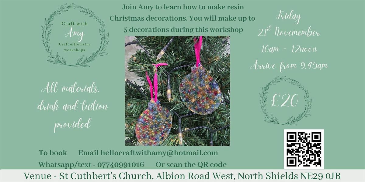 Resin bauble making workshop - daytime session - Craft with Amy, 21 November | Event in North Shields | AllEvents