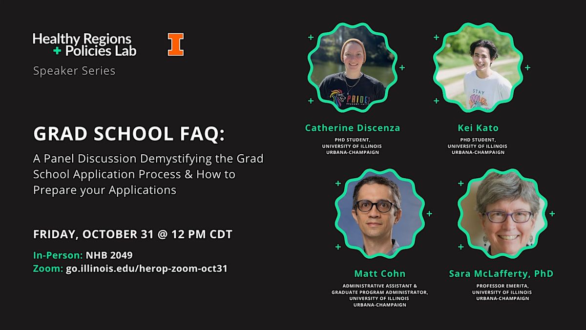 Speaker Series—Grad School FAQ, 31 October | Event in Urbana | AllEvents