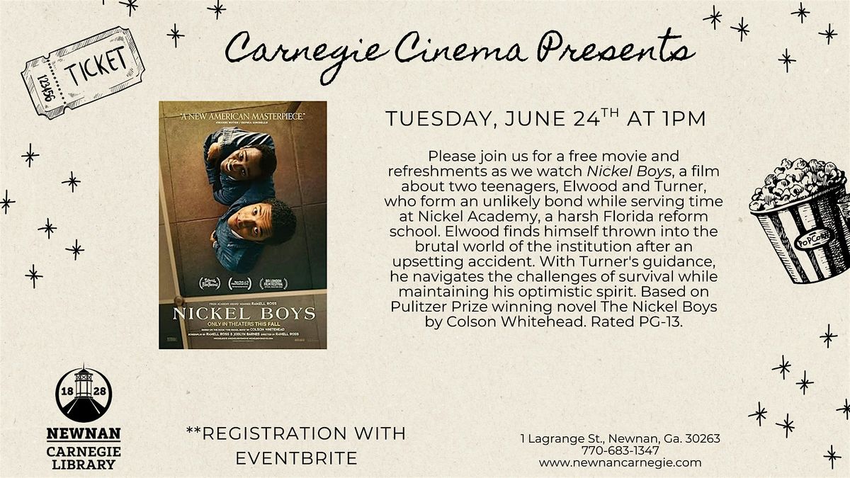 Carnegie Cinema, 24 June | Event in Newnan | AllEvents