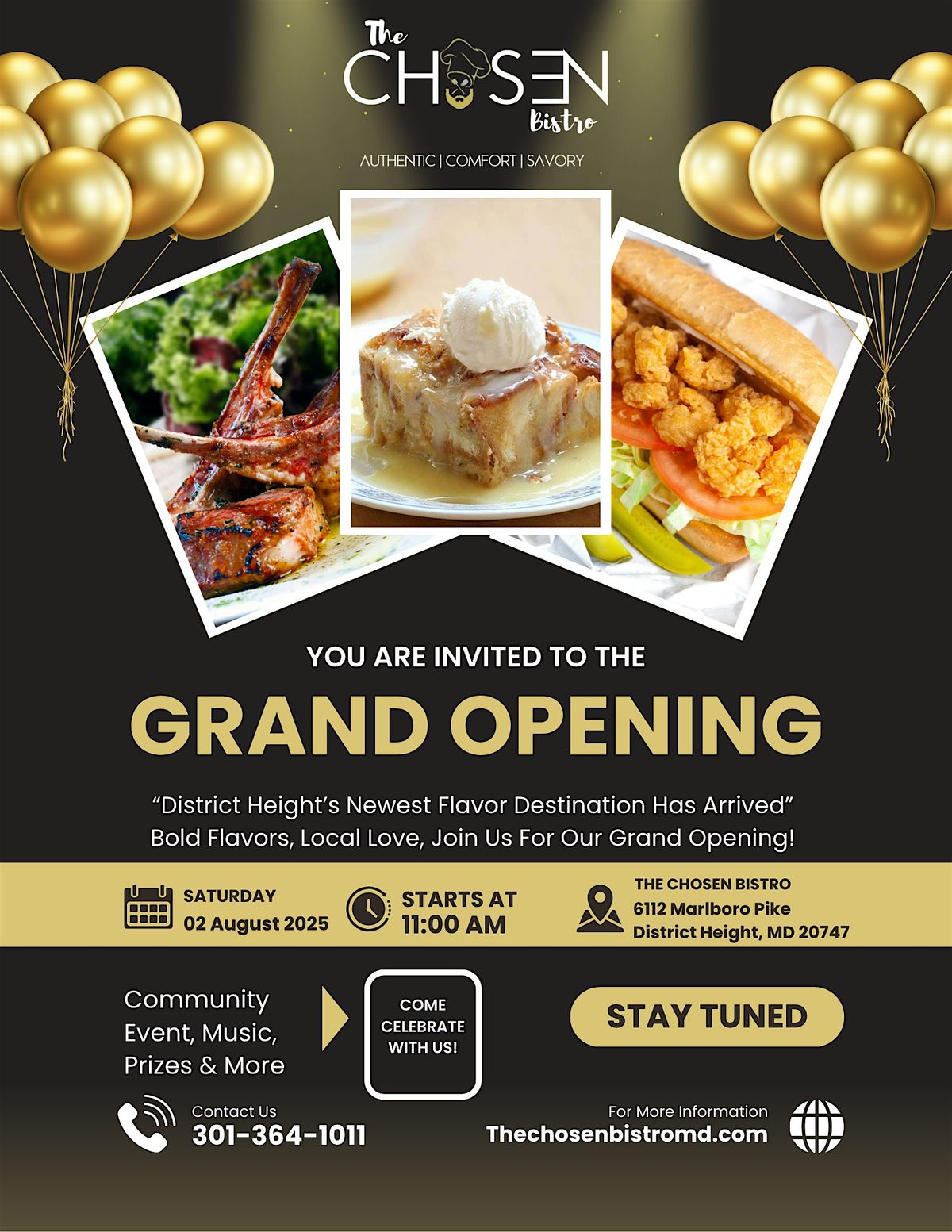 Copy of The Chosen Bistro Grand Opening, 2 August | Event in District Heights | AllEvents