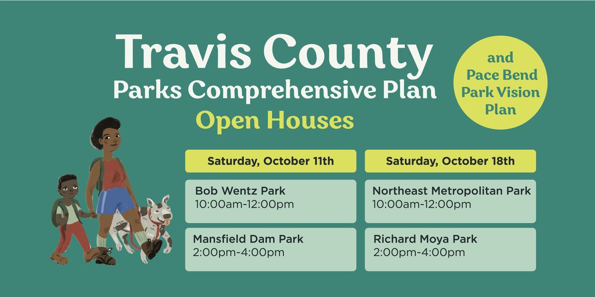 Travis County Parks Comprehensive Plan Open House - Bob Wentz Park, 11 October | Event in Austin | AllEvents