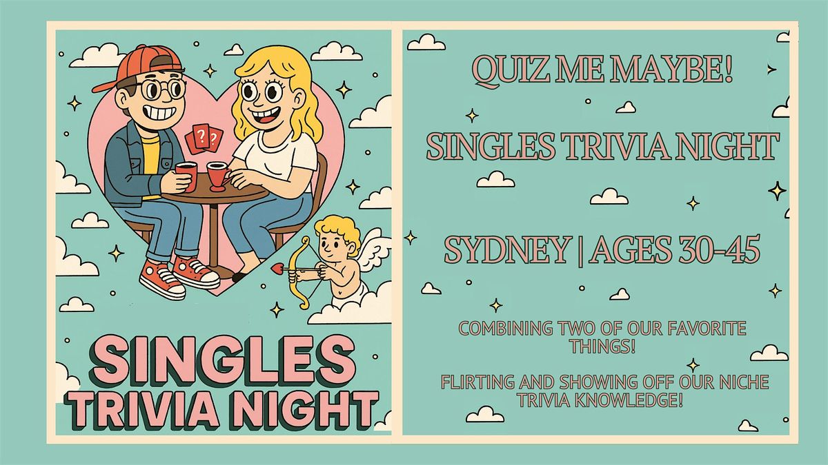 Singles Trivia Night: Quiz Me Maybe | Sydney | Ages 30-45, 18 October | Event in Redfern | AllEvents