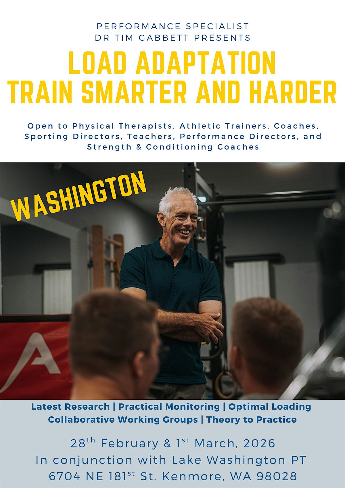 Load Adaptation - Train Smarter and Harder (Washington), 28 February | Event in Kenmore | AllEvents