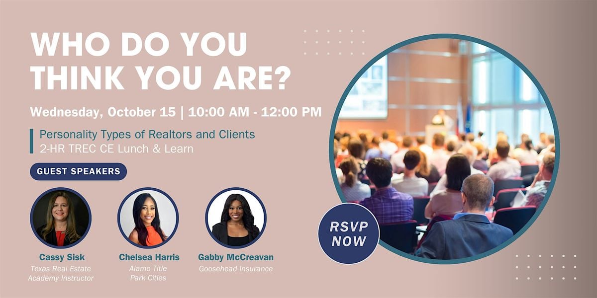 Who Do You Think You Are? Personality Types of Realtors & Clients, 15 October | Event in Dallas | AllEvents