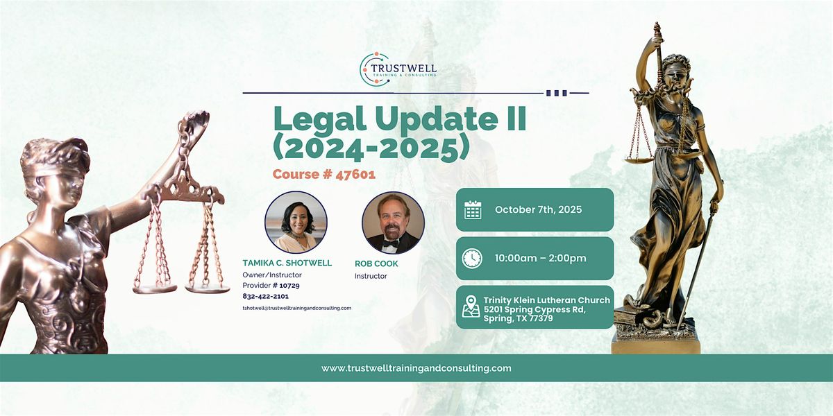 Legal Update II (2024-2025), 7 October | Event in Spring | AllEvents