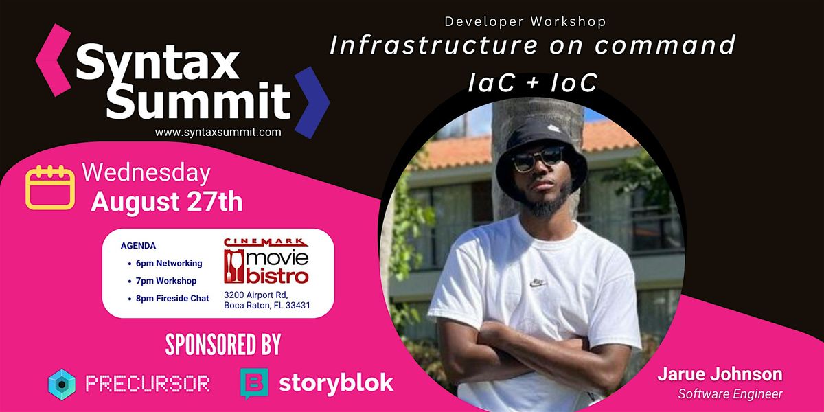 Infrastructure on command IaC + IoC | Syntax Summit Workshop, 27 August | Event in Boca Raton | AllEvents