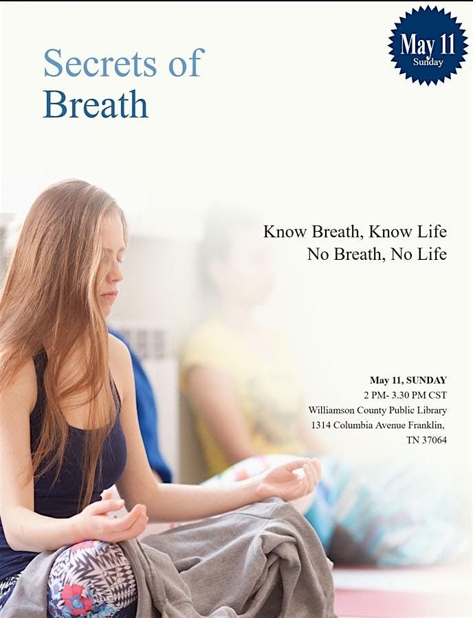 Secrets to Meditation: In-Person Workshop in Franklin Library, 11 May | Event in Franklin | AllEvents