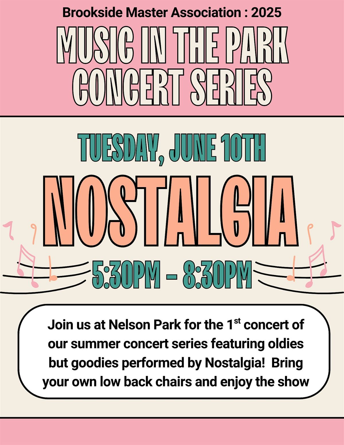 Brookside Master Association  Summer Concert Series - Nostalgia, 10 June | Event in Stockton | AllEvents