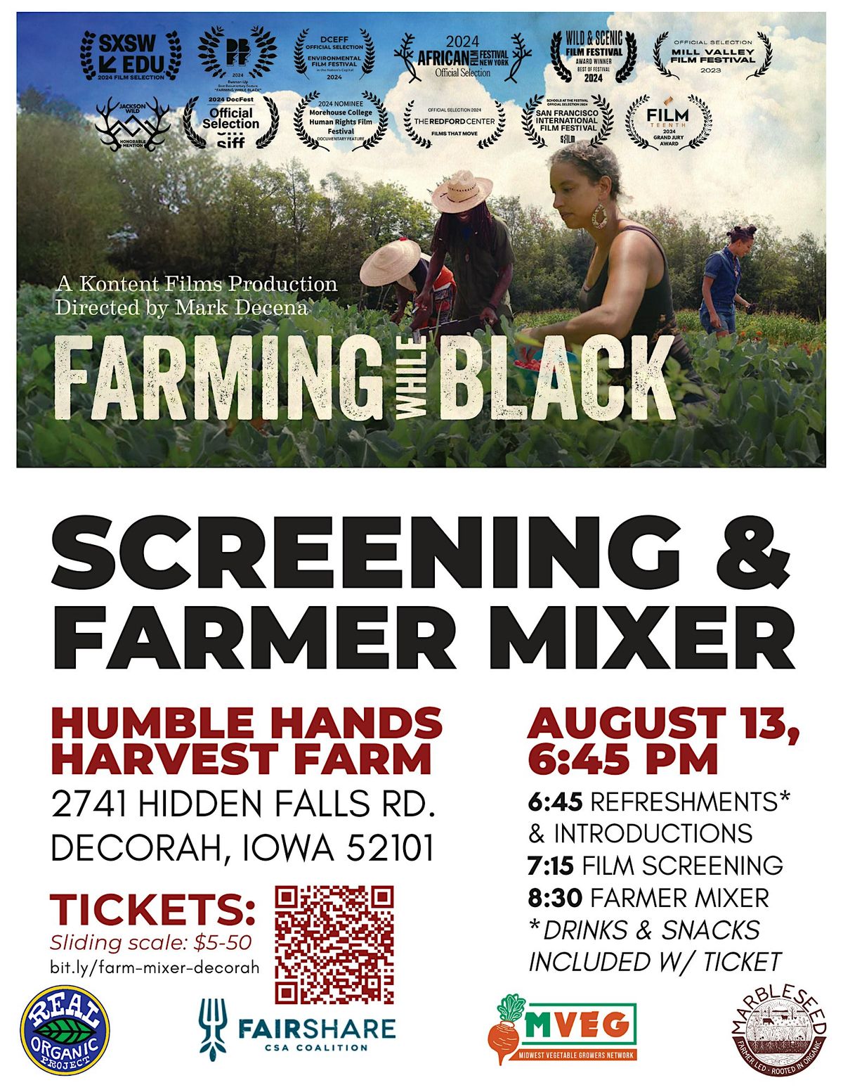 "Farming While Black" Film Screening & Farmer Mixer, 13 August | Event in Decorah | AllEvents