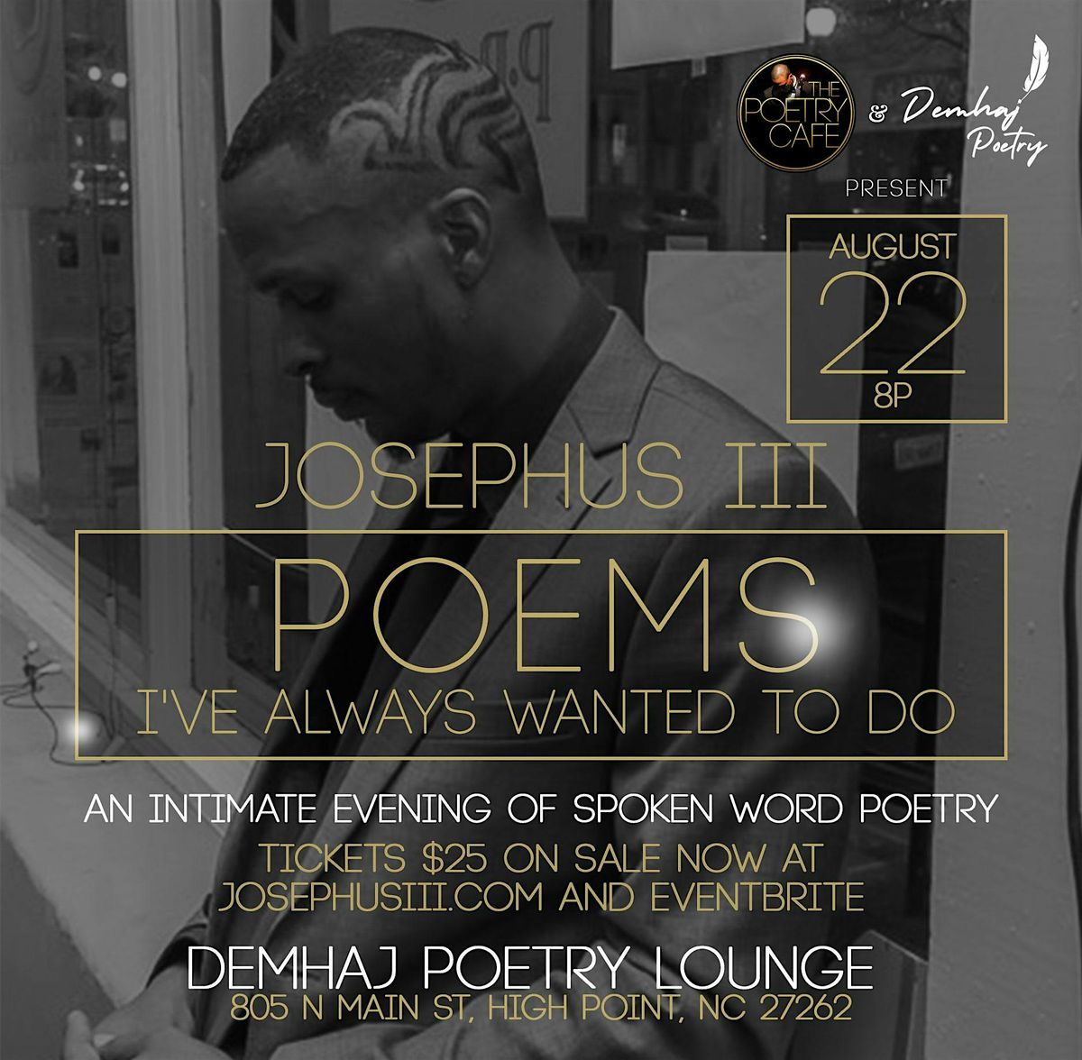Josephus III: Poems I've  Always Wanted To Do, 22 August | Event in High Point | AllEvents