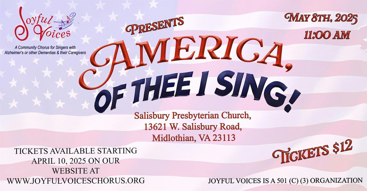 America, Of Thee I Sing, 8 May | Event in Midlothian | AllEvents