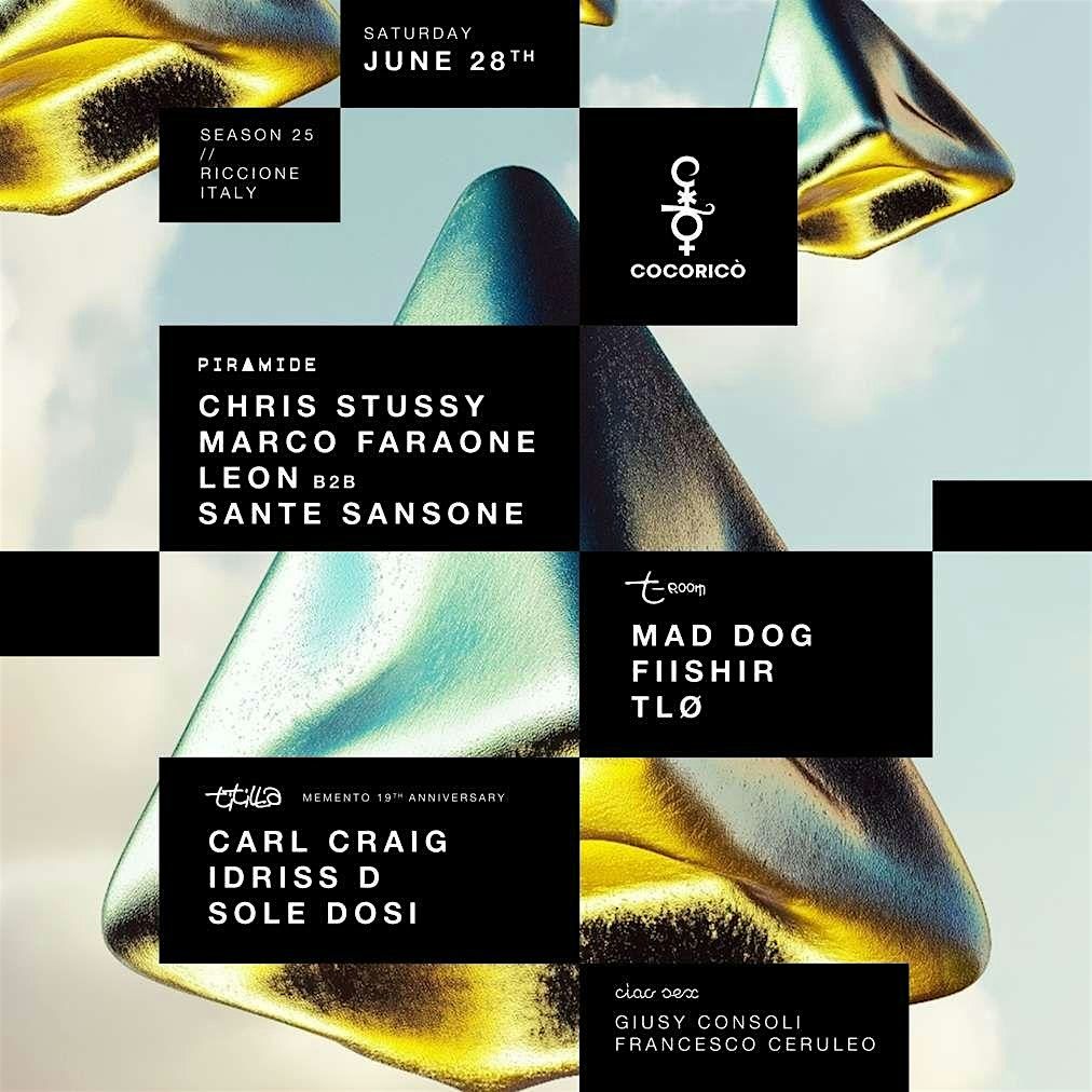 Chris Stussy Cocorico Riccione 28 Giugno 2025, 28 June | Event in Riccione | AllEvents
