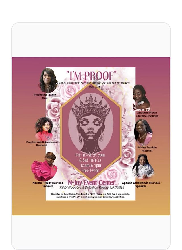 "I'M PROOF" 5th Annual Running to my Rescue Women's Conference, 31 October | Event in Baton Rouge